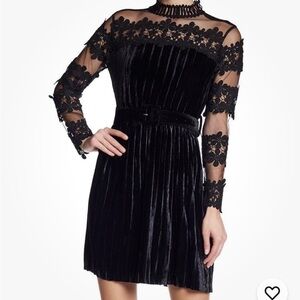 Endless Rose Black Velvet Lace Dress